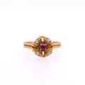 18k Ruby & Diamond Flower Ring
