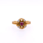 18k Ruby & Diamond Flower Ring