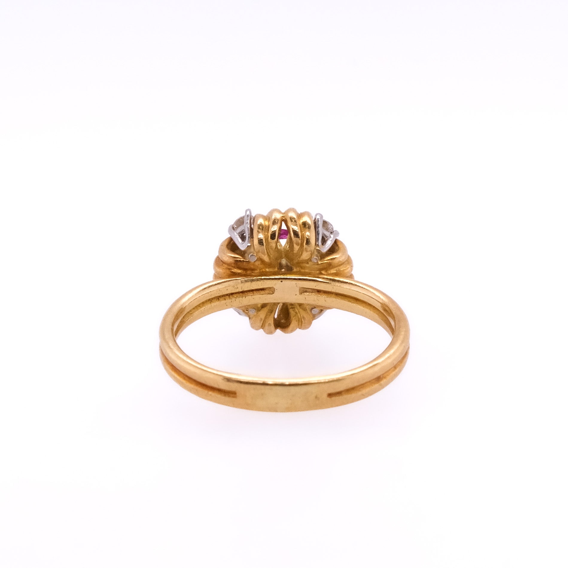 18k Ruby & Diamond Flower Ring