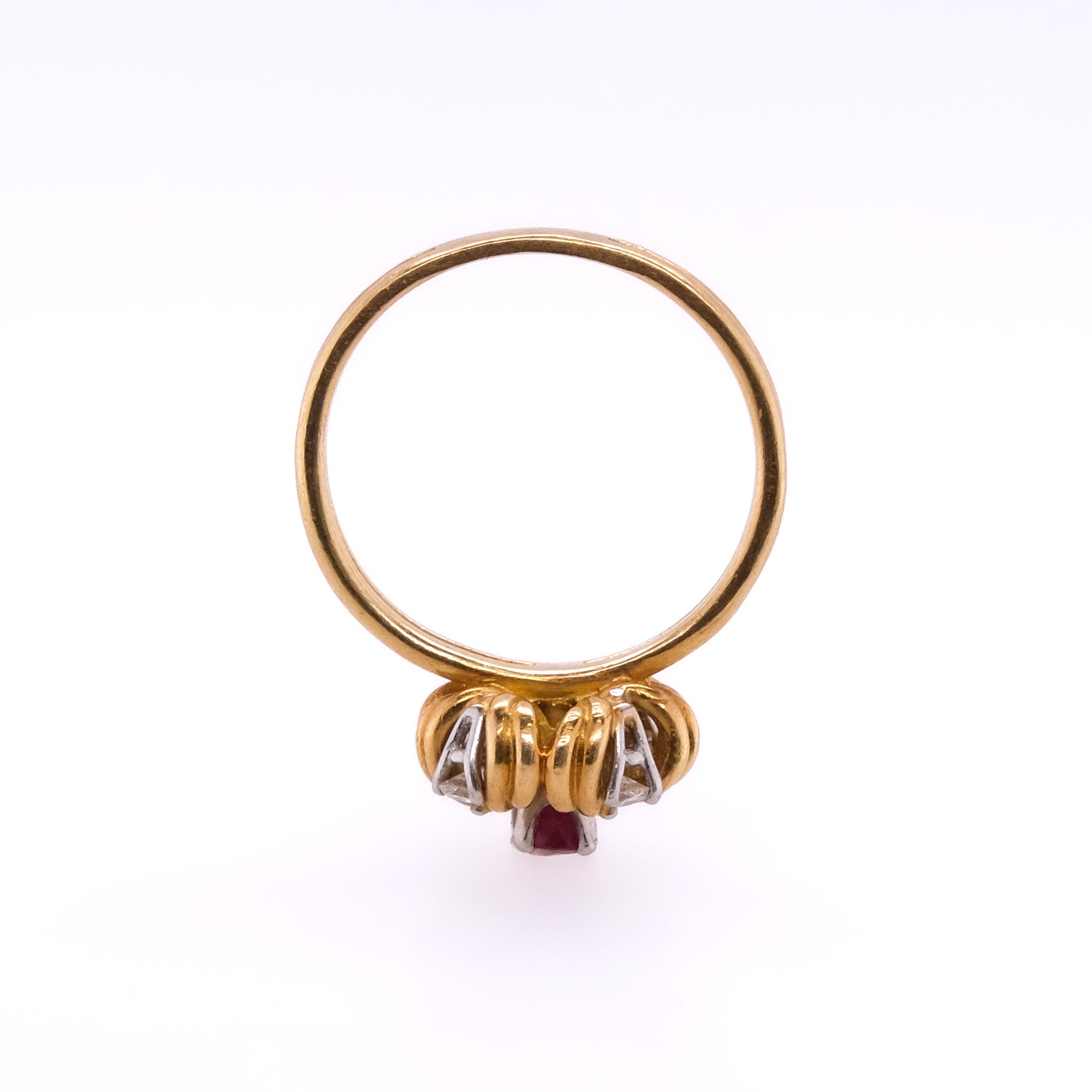 18k Ruby & Diamond Flower Ring