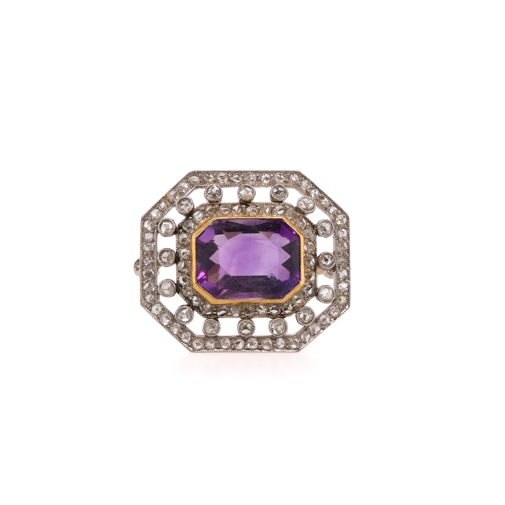 14k Amethyst & Diamond Pendant