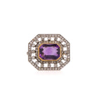 14k Amethyst & Diamond Pendant