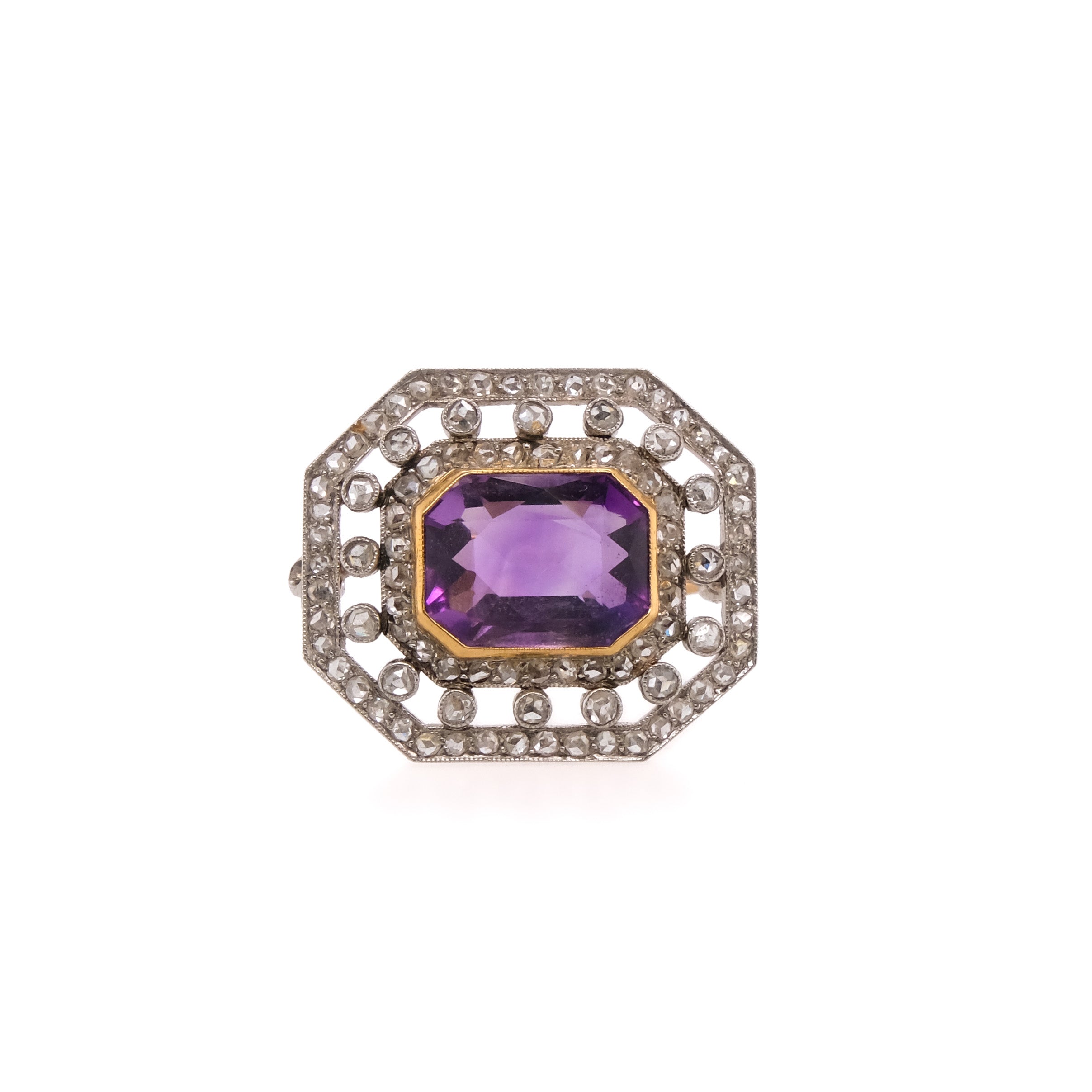 14k Amethyst & Diamond Pendant