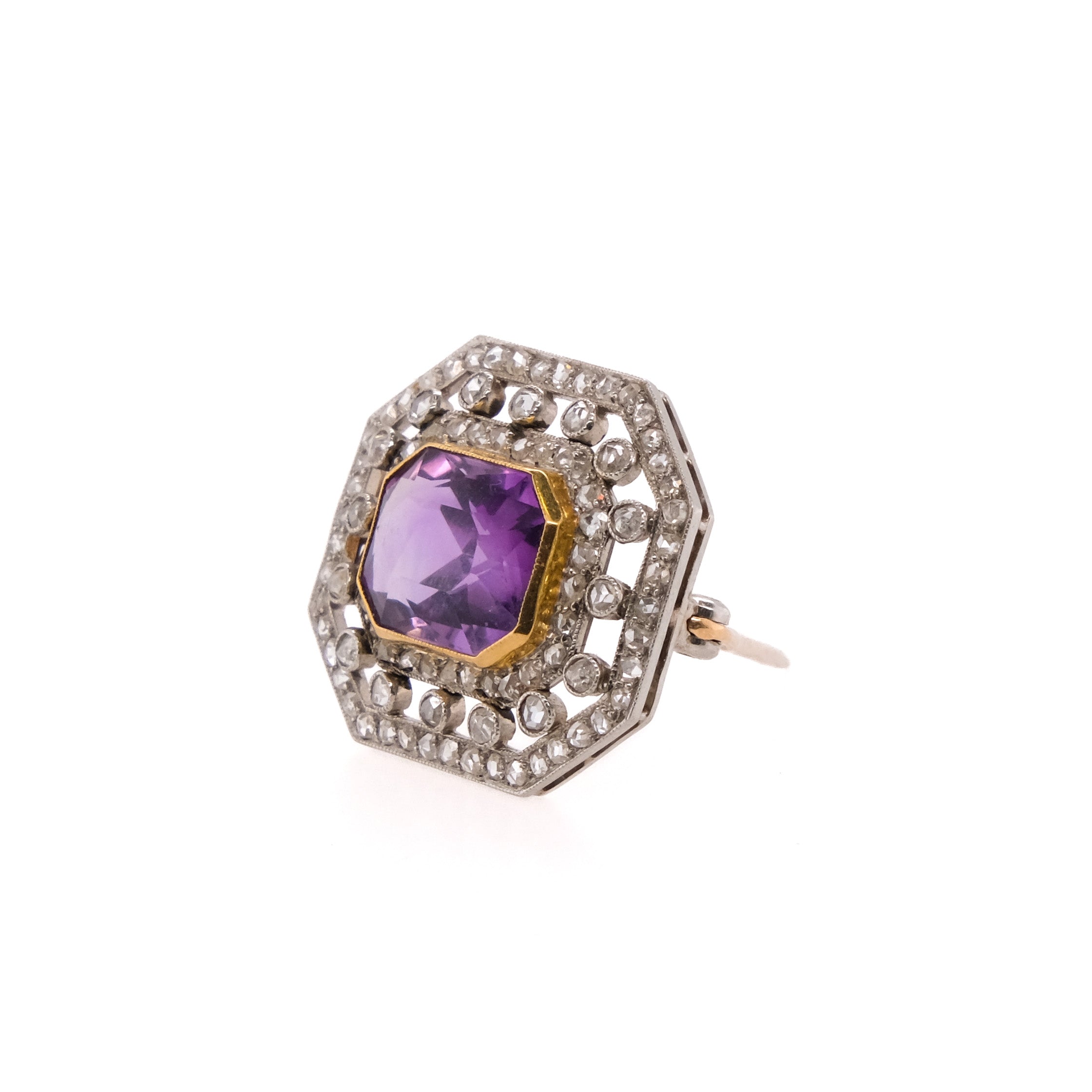 14k Amethyst & Diamond Pendant