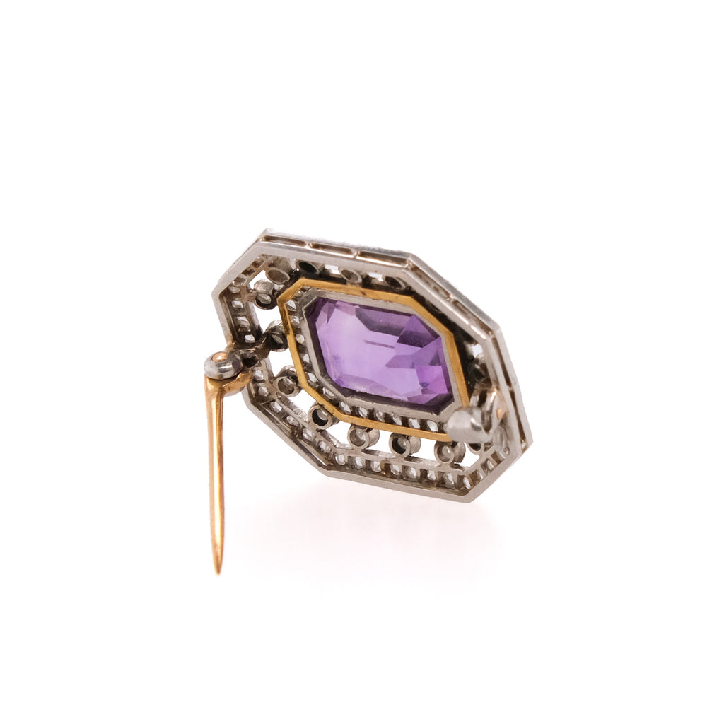 14k Amethyst & Diamond Pendant