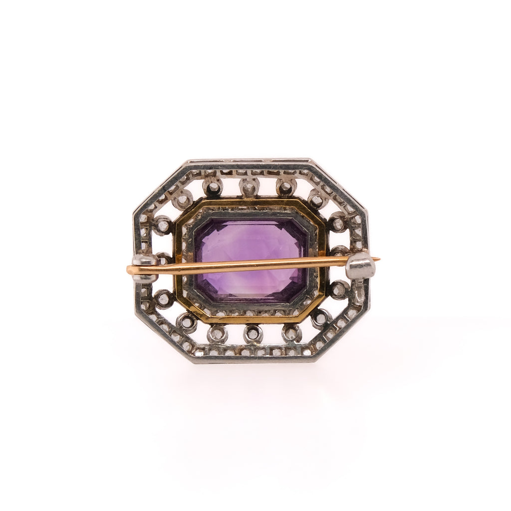 14k Amethyst & Diamond Pendant