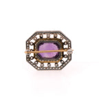 14k Amethyst & Diamond Pendant
