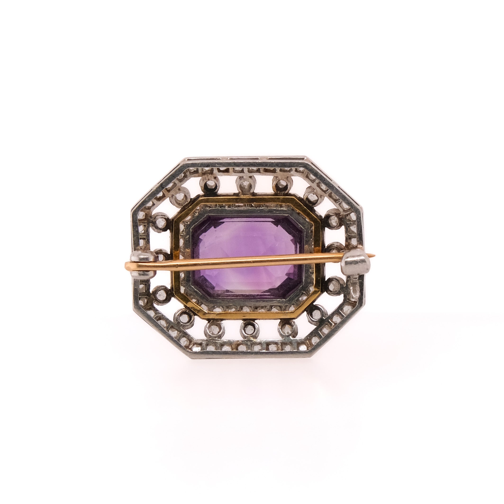14k Amethyst & Diamond Pendant