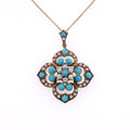 9k Turquoise & Pearl Seed Pendant