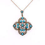 9k Turquoise & Pearl Seed Pendant