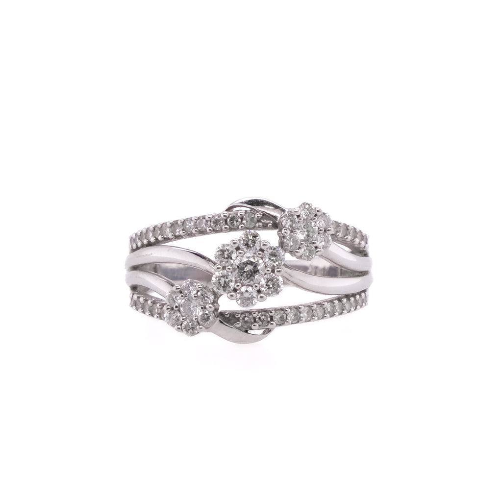 14k Floral Diamond Ring
