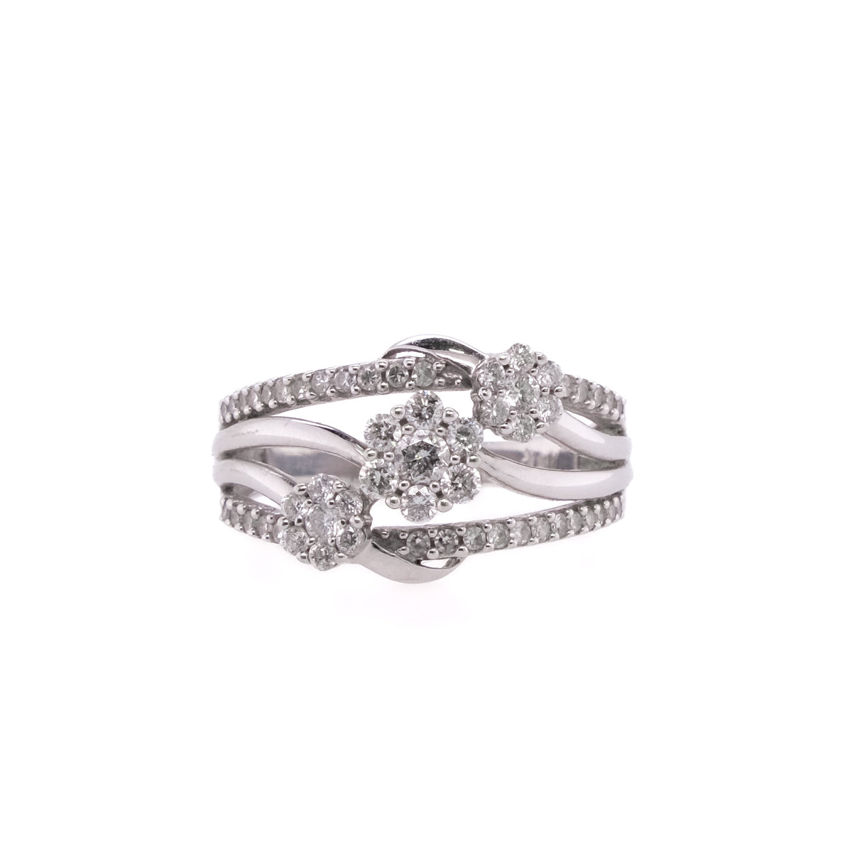 14k Floral Diamond Ring
