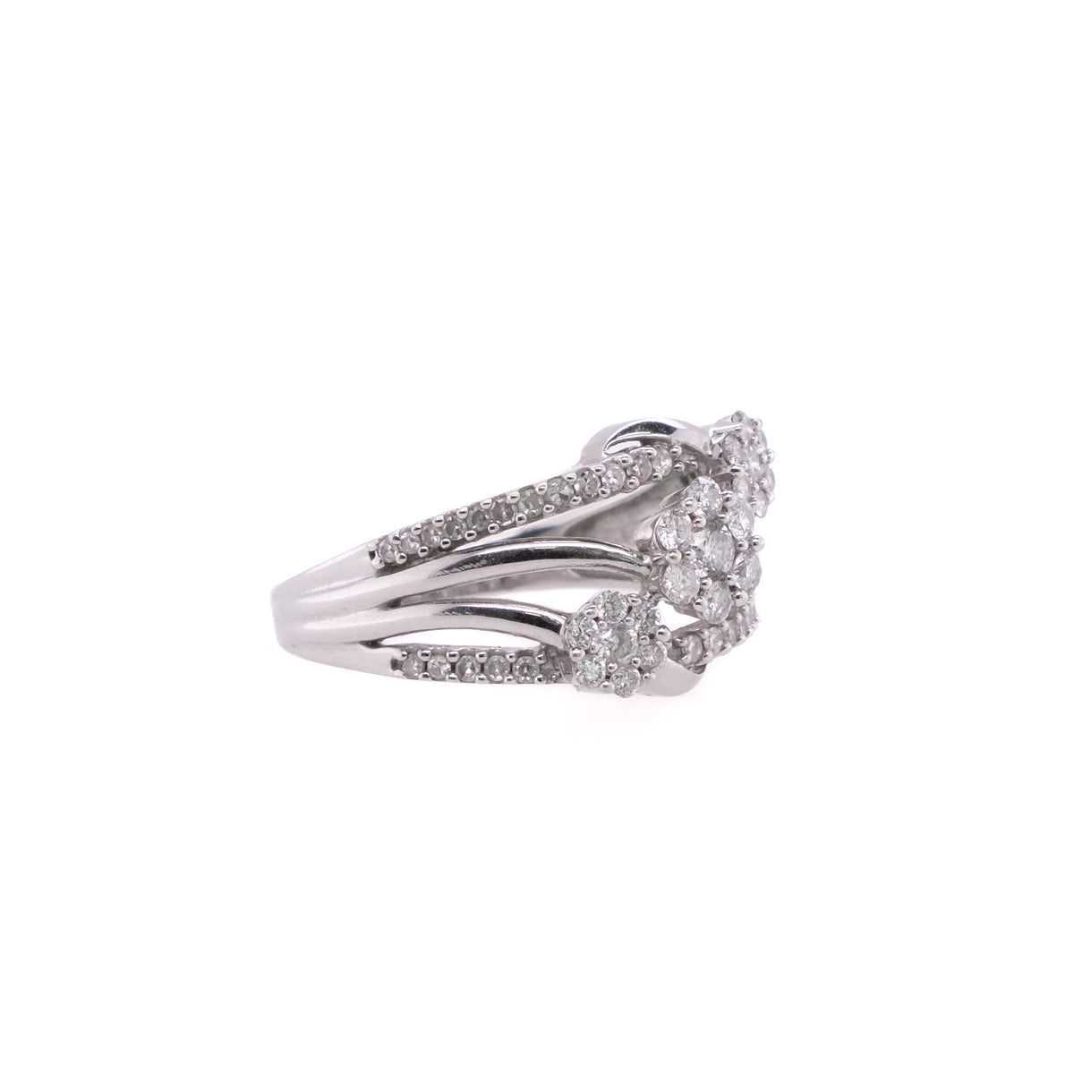 14k Floral Diamond Ring