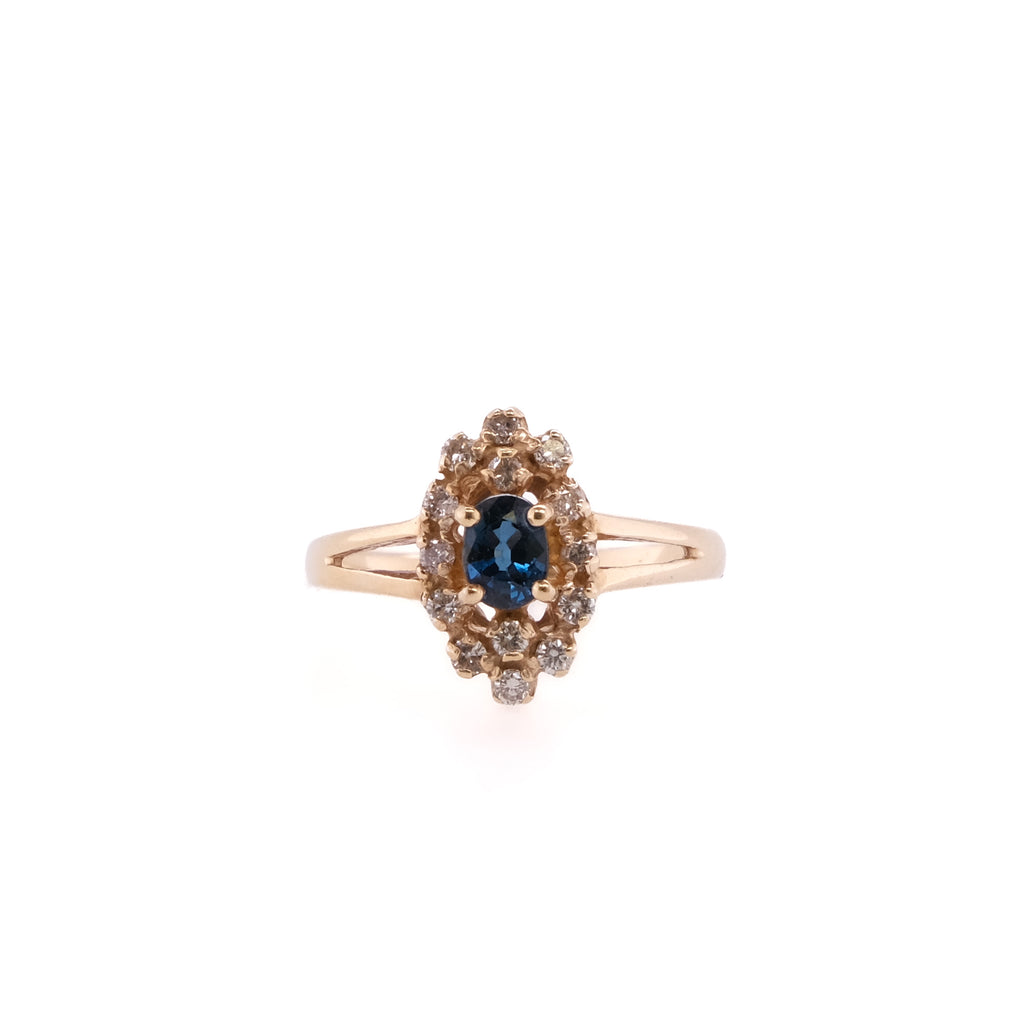14k Sapphire & Diamond Ring