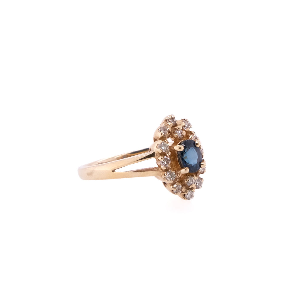 14k Sapphire & Diamond Ring