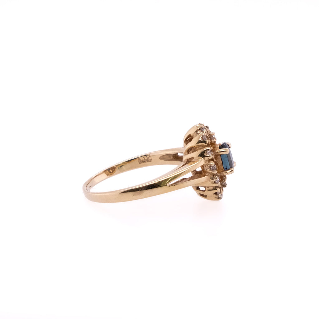 14k Sapphire & Diamond Ring