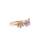 14k Diamond Flower Ring