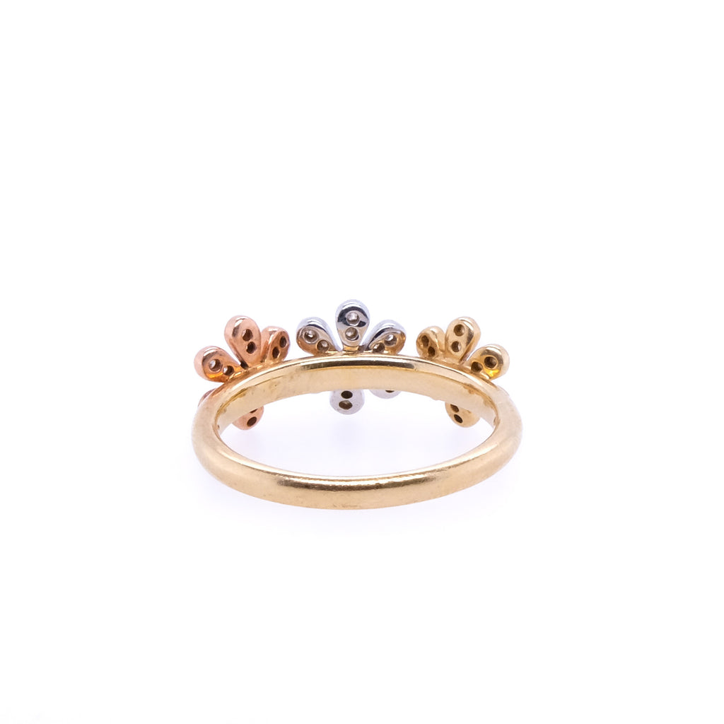 14k Diamond Flower Ring