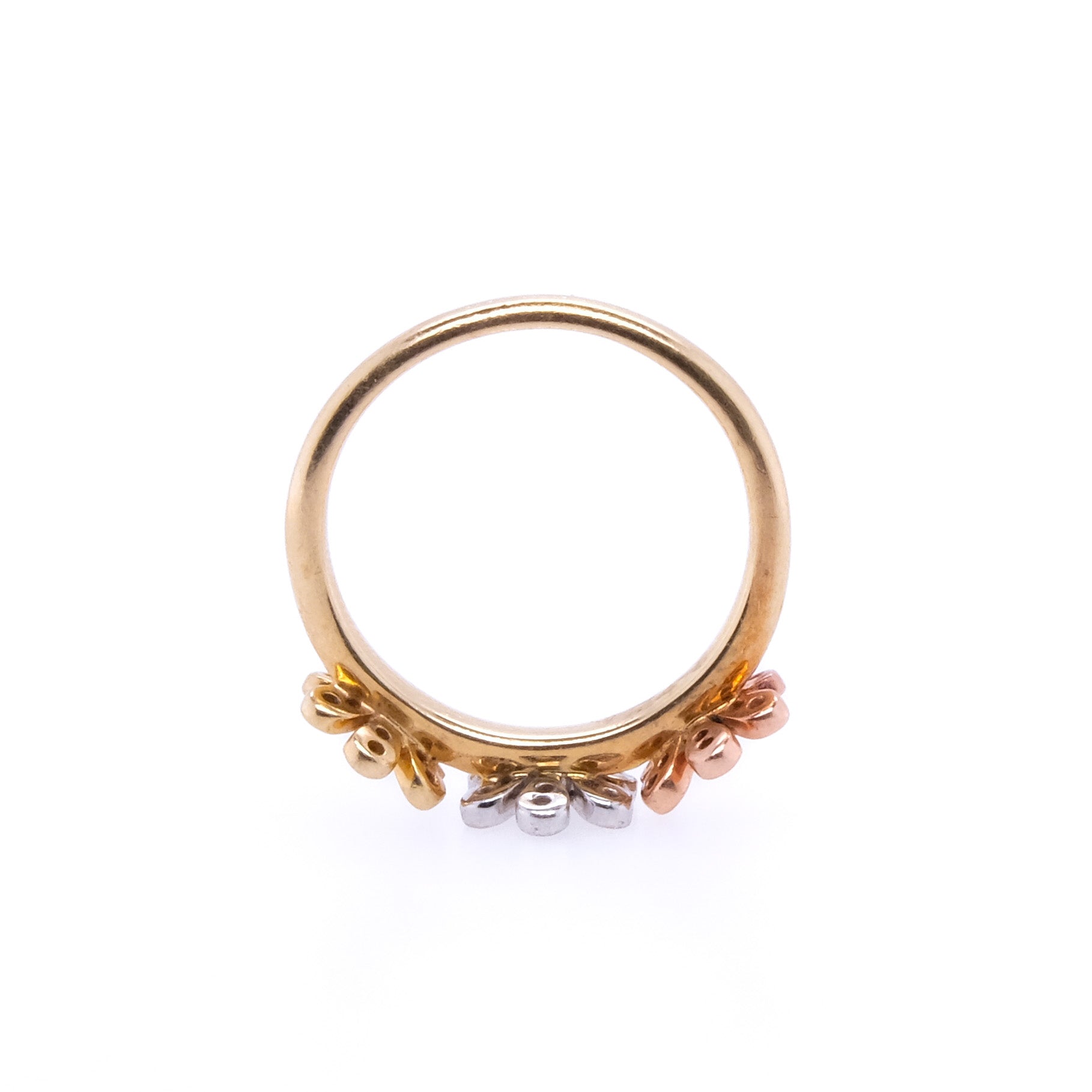 14k Diamond Flower Ring