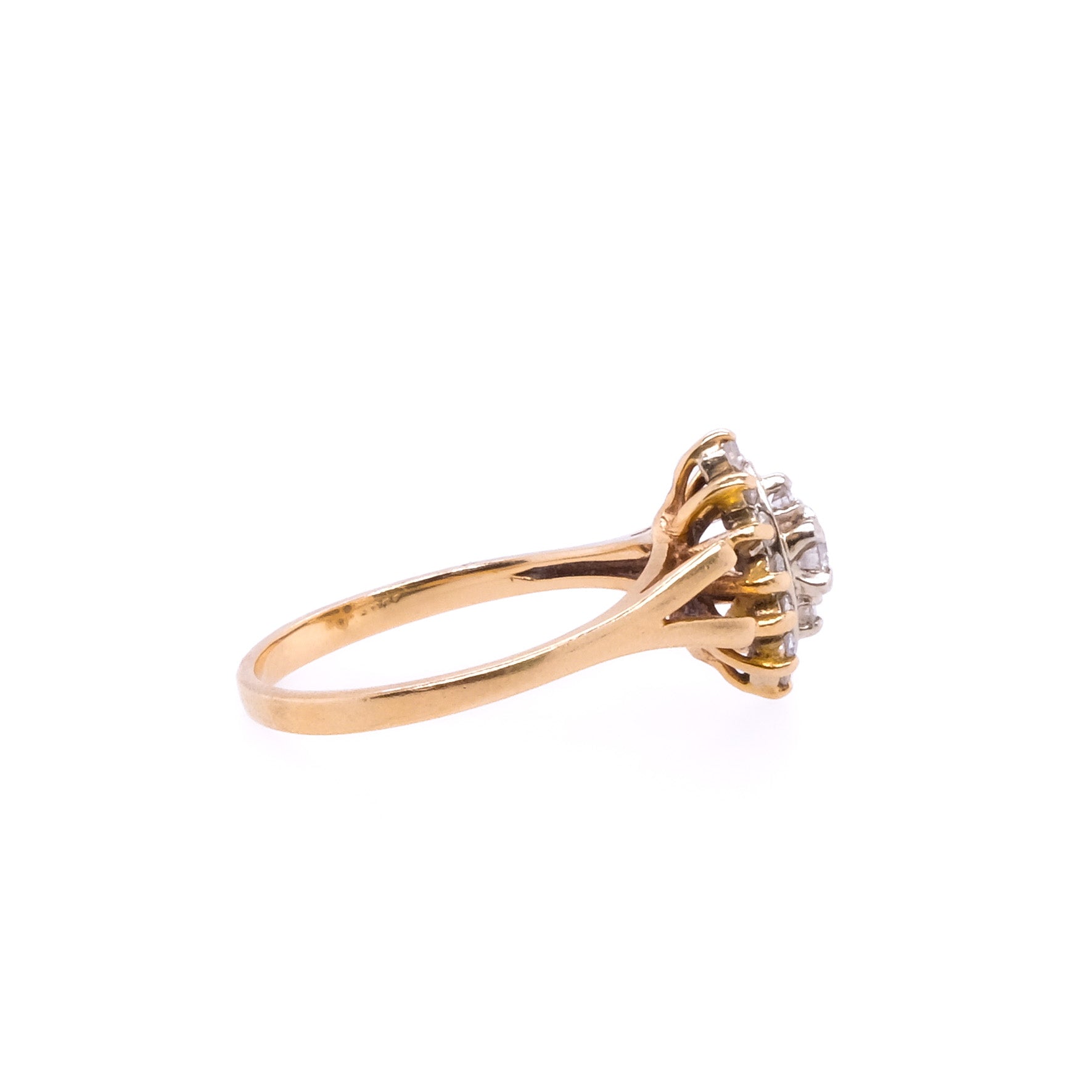 14k Diamond Cluster Ring