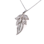 18k Diamond Leaf Pendant