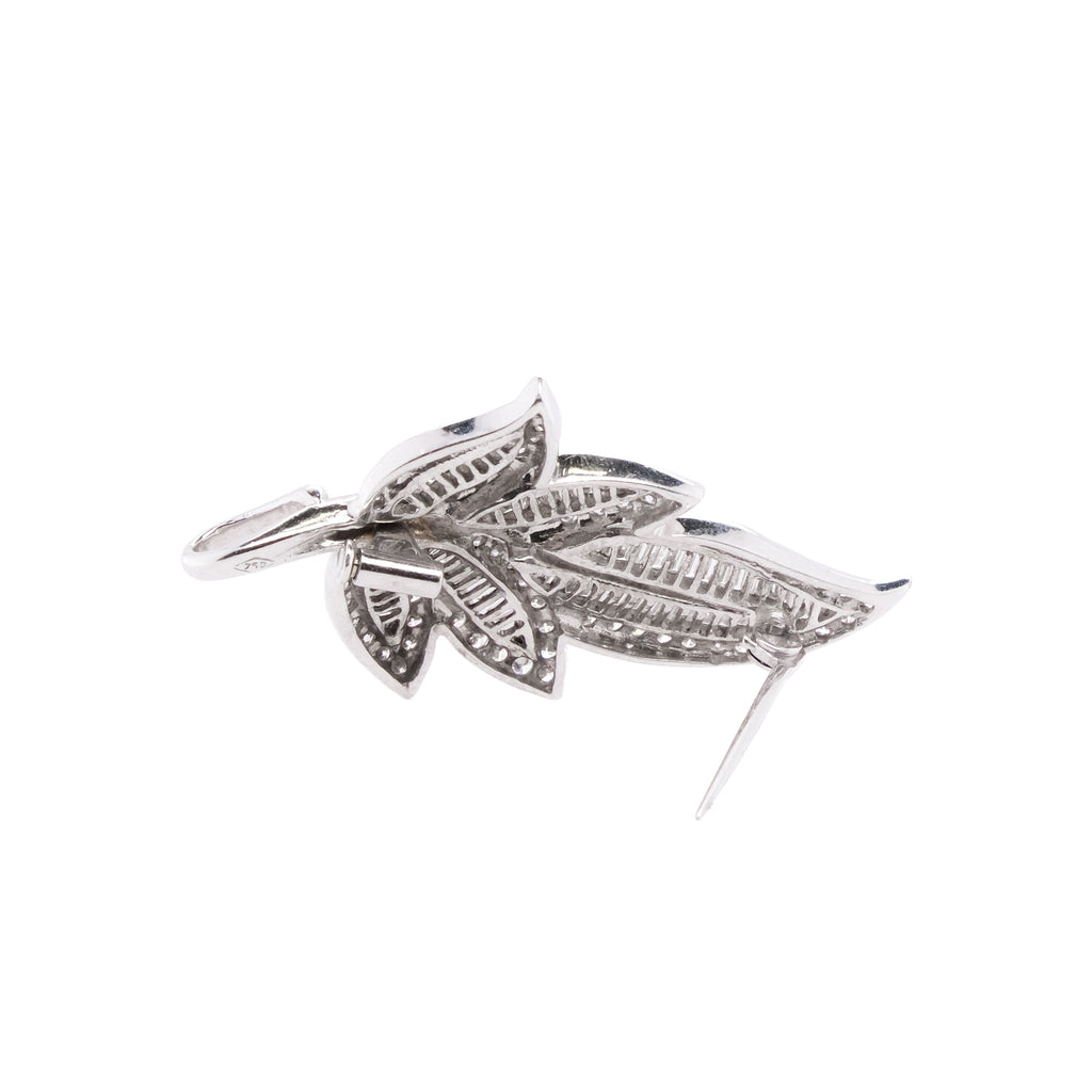 18k Diamond Leaf Pendant