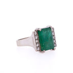 18k Emerald & Diamond Ring