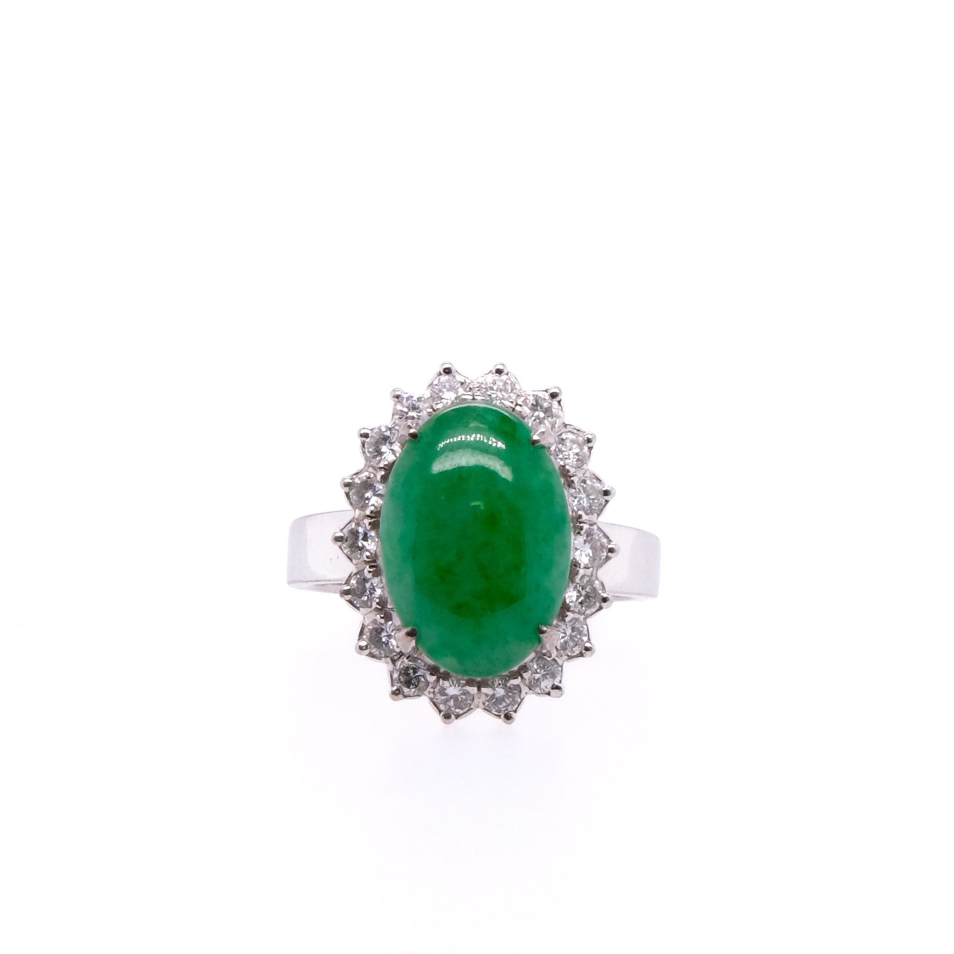 18k Jade & Diamond Ring