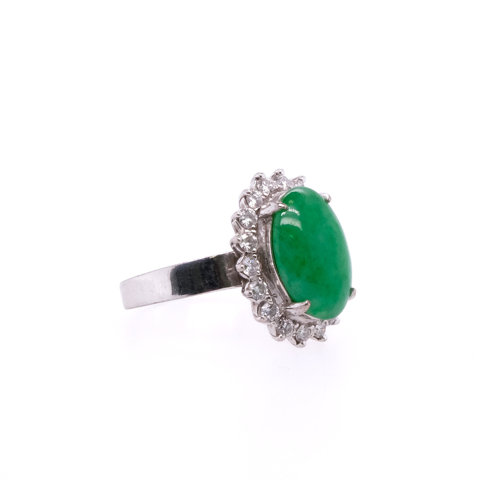 18k Jade & Diamond Ring