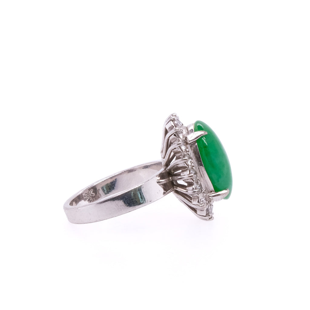 18k Jade & Diamond Ring