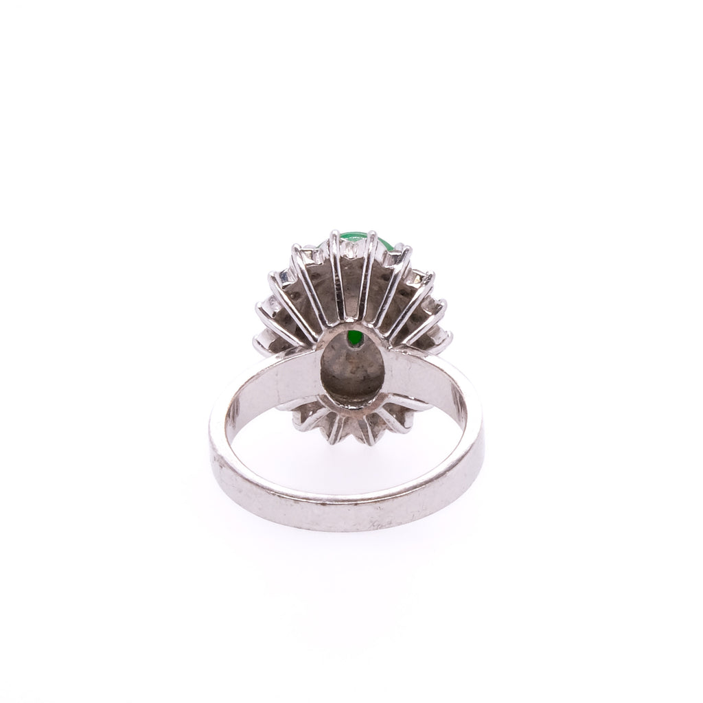 18k Jade & Diamond Ring