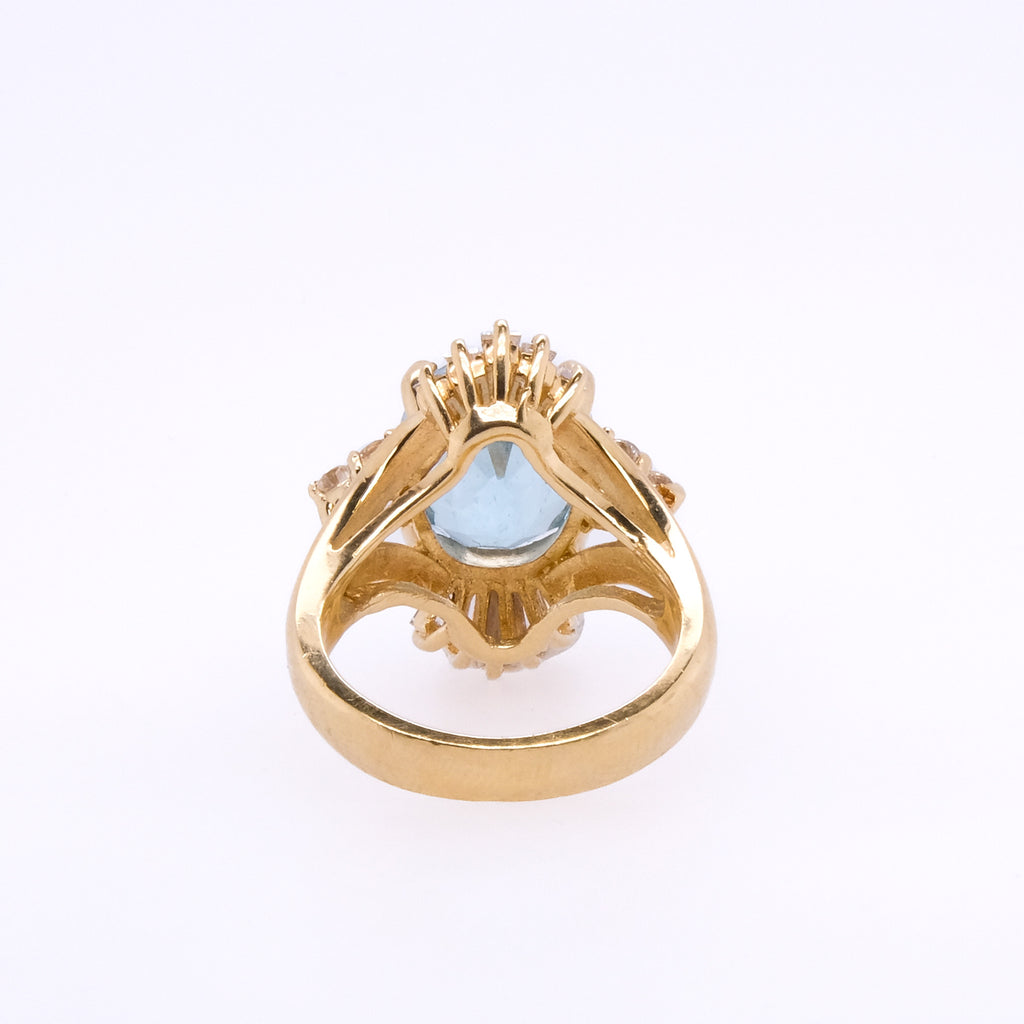14k Topaz & Diamond Ring
