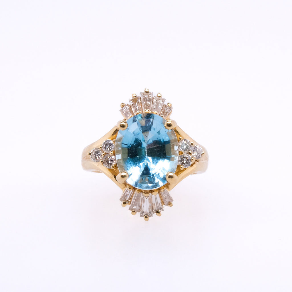 14k Topaz & Diamond Ring