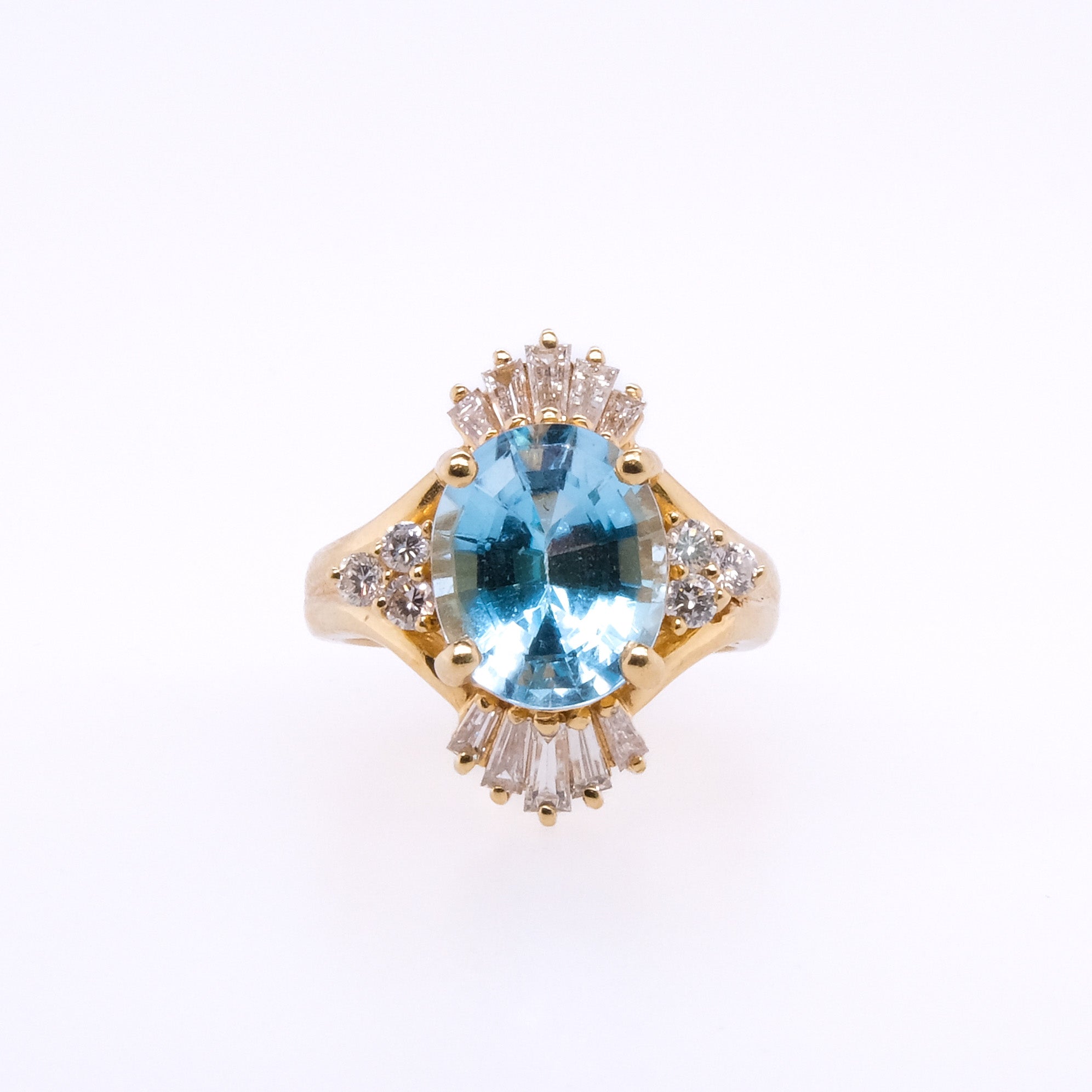14k Topaz & Diamond Ring