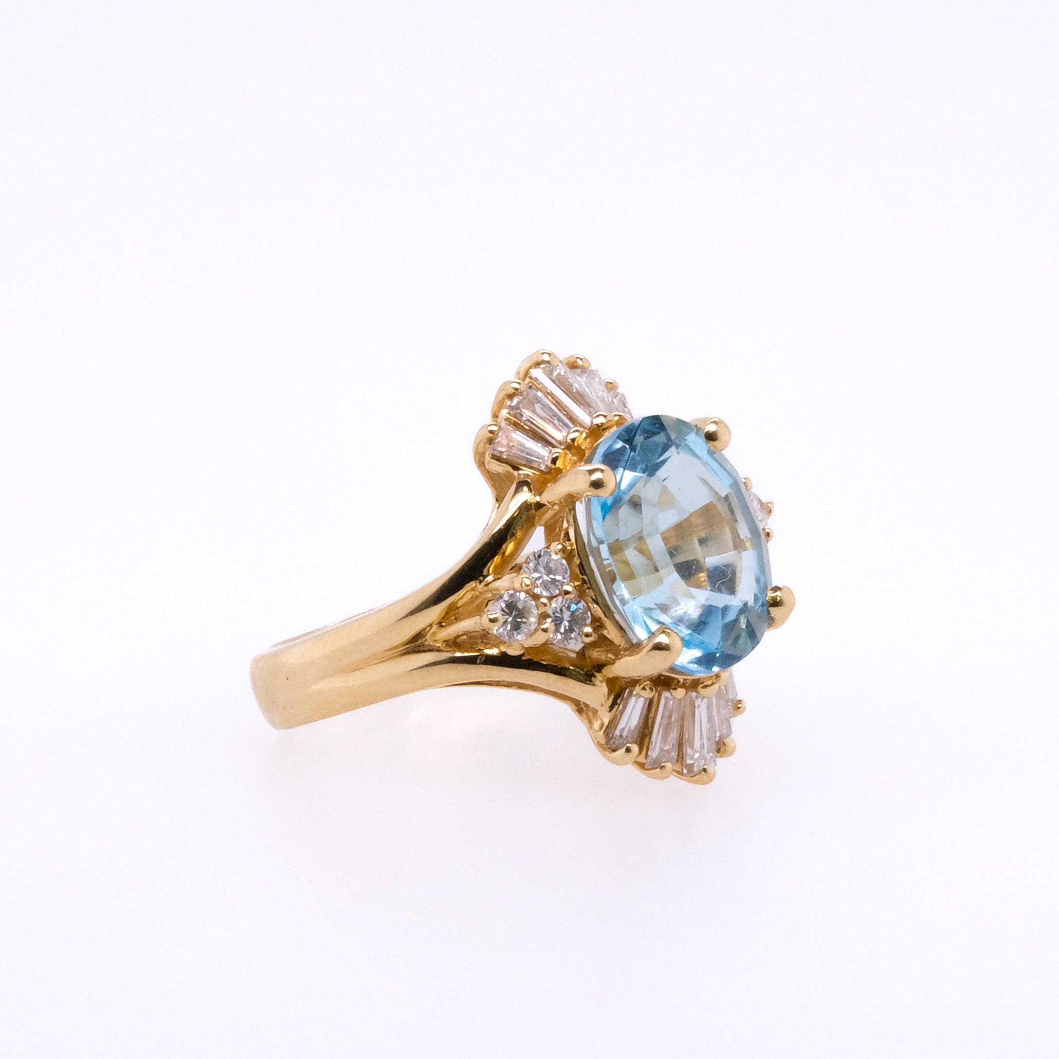 14k Topaz & Diamond Ring