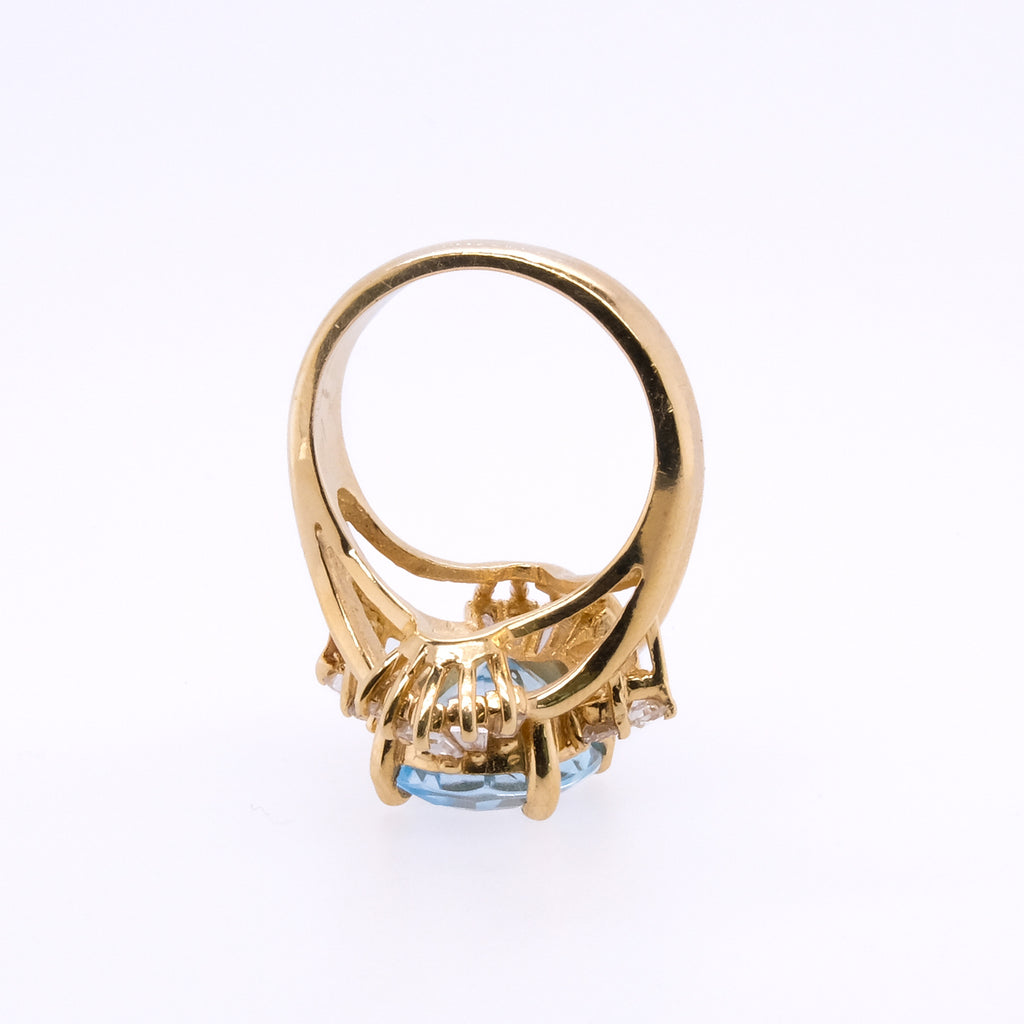 14k Topaz & Diamond Ring