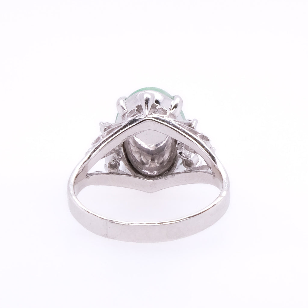 18k Jade & Diamond Ring
