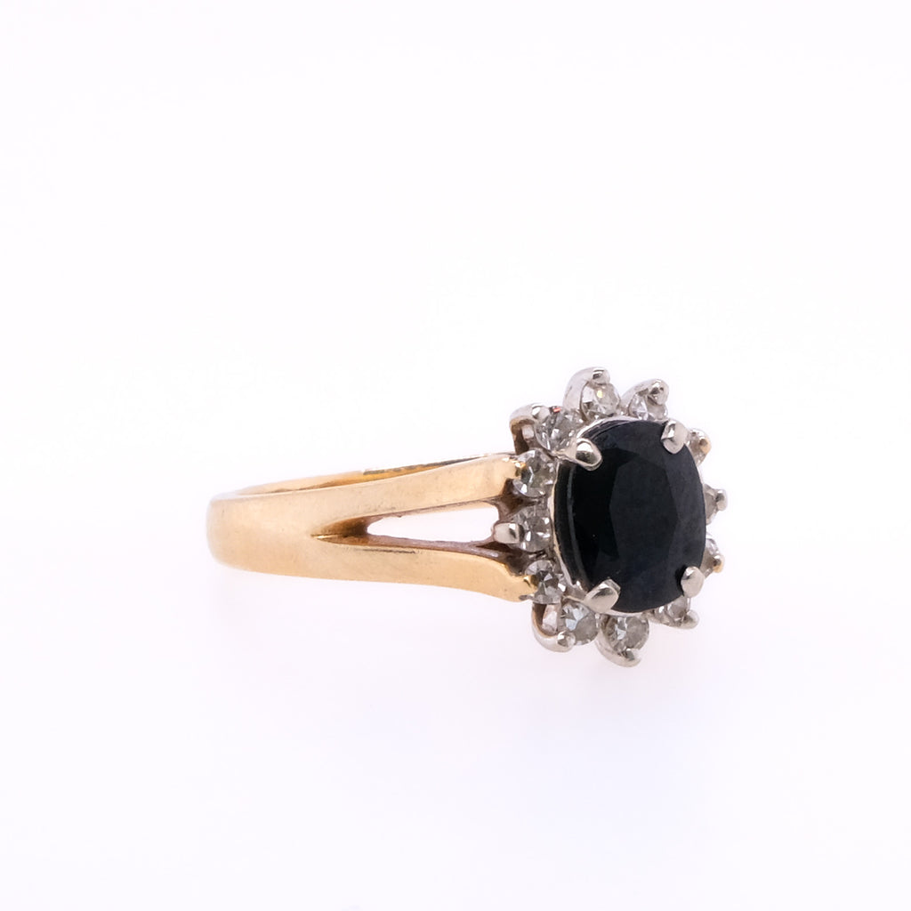 14k Sapphire & Diamond Ring