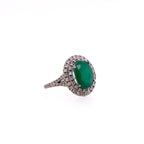 18k Emerald & Diamond Ring