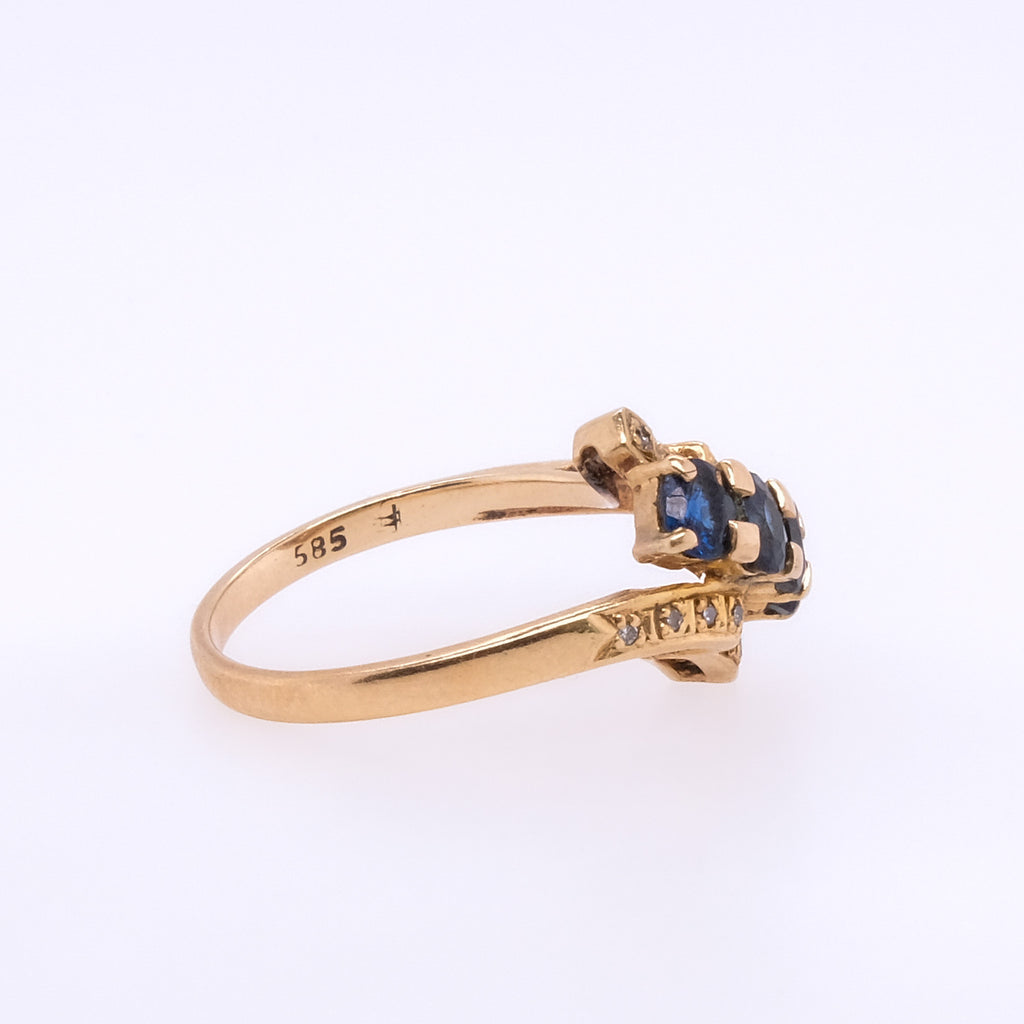 14k Sapphire & Diamond Ring