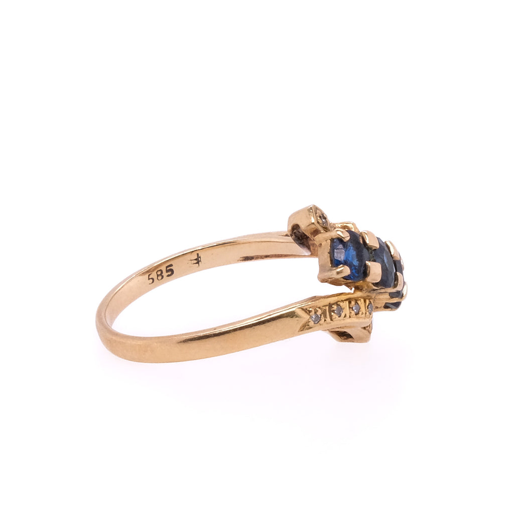 14k Sapphire & Diamond Ring