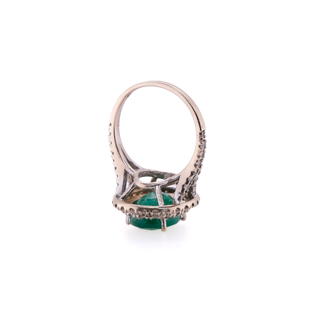 18k Emerald & Diamond Ring