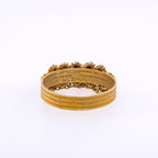 18k Flower Ring with Small Chain