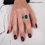 18k Emerald & Diamond Ring