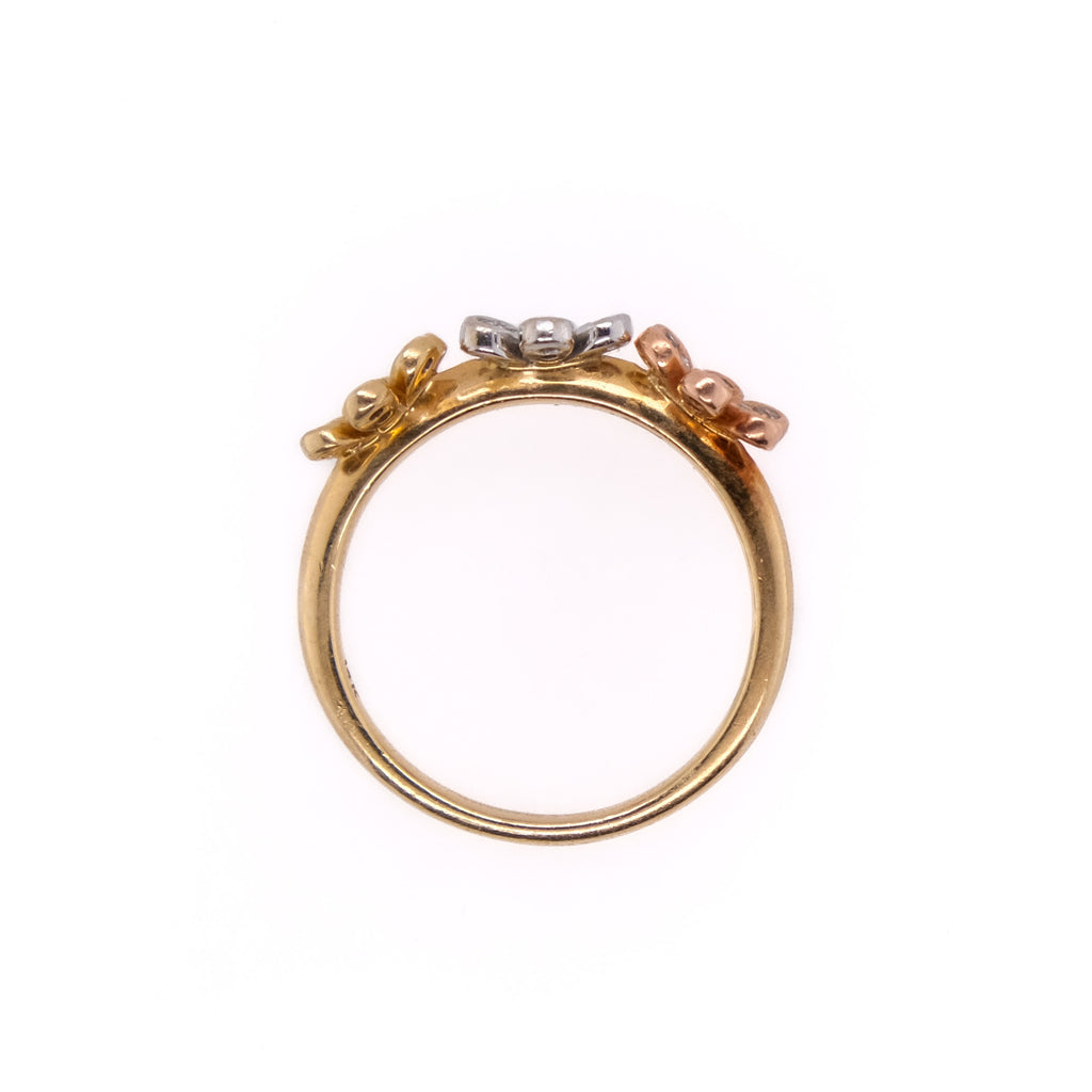 14k Diamond Flower Ring