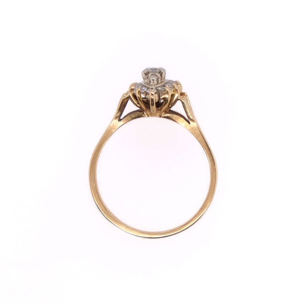 14k Diamond Cluster Ring