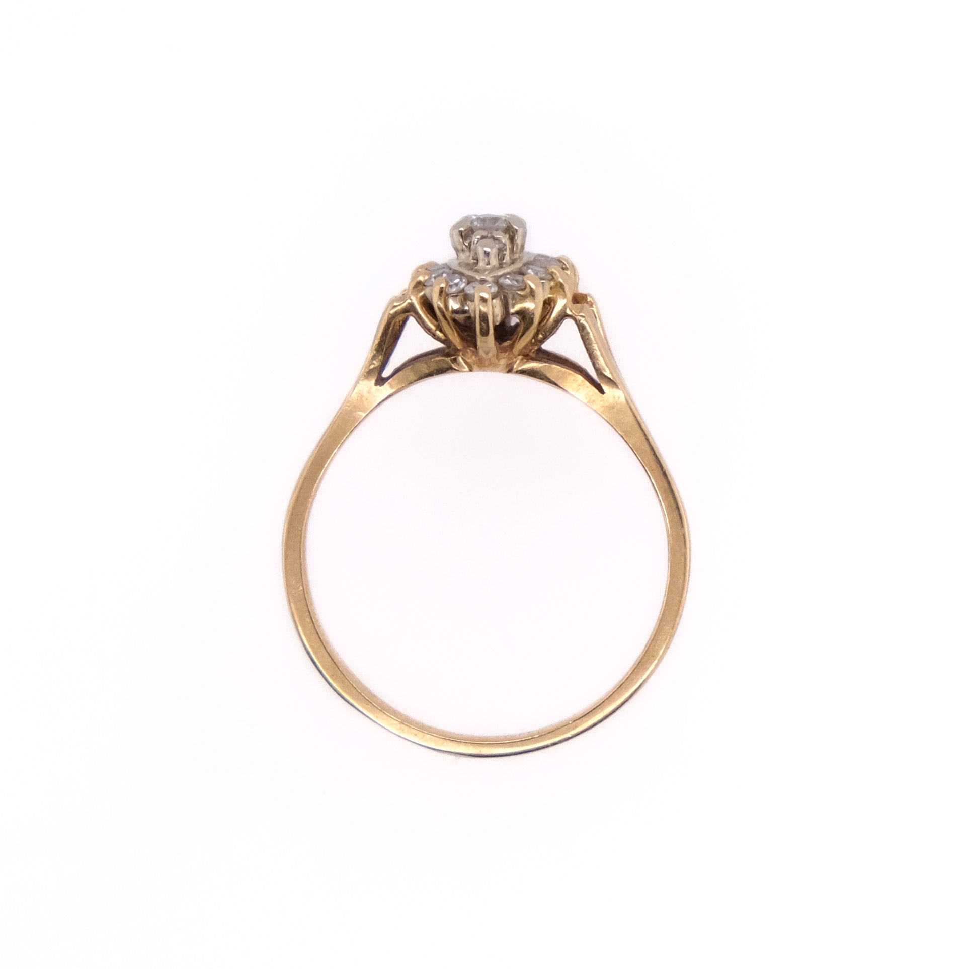 14k Diamond Cluster Ring