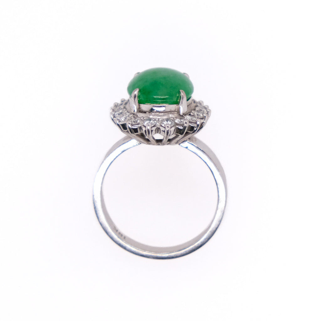 18k Jade & Diamond Ring