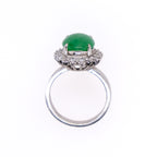 18k Jade & Diamond Ring