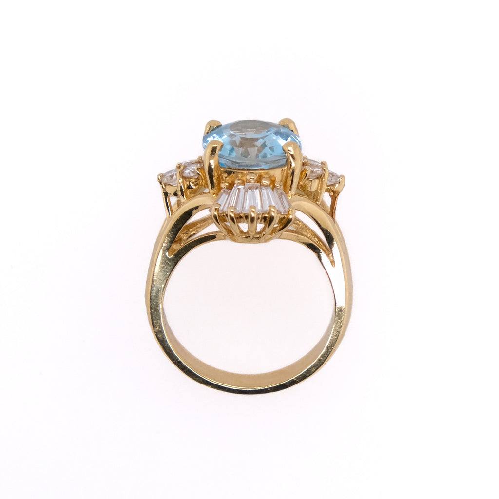14k Topaz & Diamond Ring